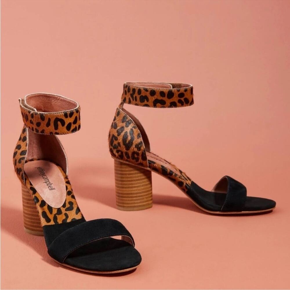 Jeffrey Campbell Purdy Leopard Sandals Heels size 7.5